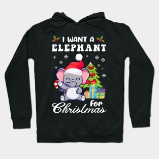 I Want A Elephant For Christmas Baby Elephants Christmas Hoodie